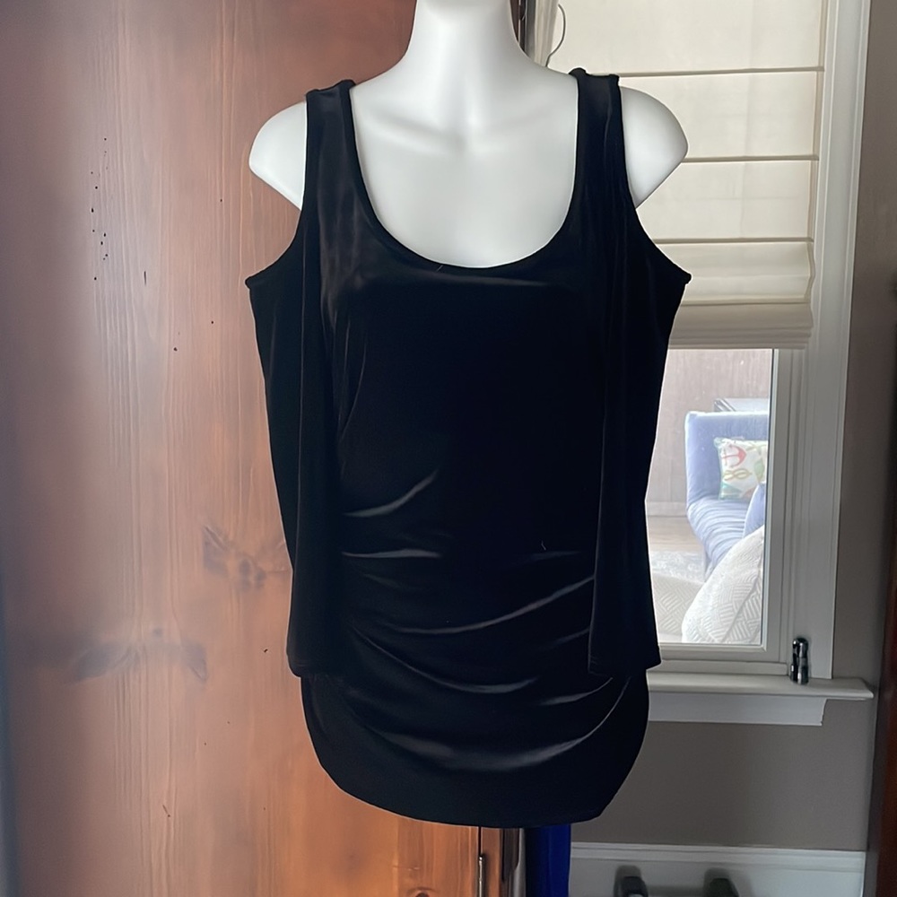Boston proper black velvet cold shoulder top